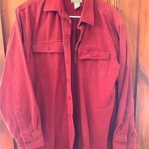 L.L. Bean Burgundy Button Up Men’s Large Workwear Flannel Outdoor Heavyweight